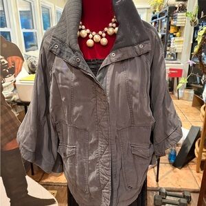 Anthropologie Womens Gray Lightweight  quilted Cape